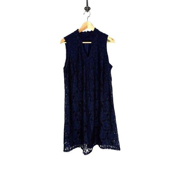 Scarlett Dresses & Skirts - Scarlett Dark Blue Navy Wedding Guest Dress With Lace Overlay Size 14